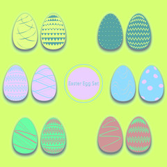 Set of 12 painted eggs. Decor element for easter holiday.