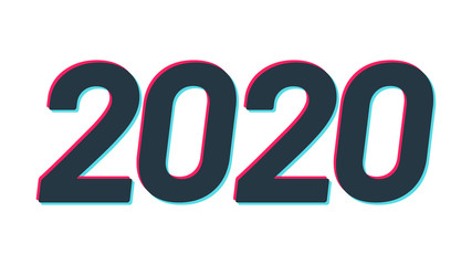 2020 Happy New Year logo text design
