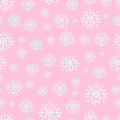 Seamless background of hand drawn snowflakes