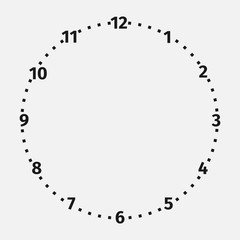 Clock face on a white background