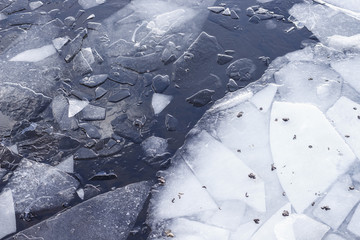 Fototapeta na wymiar ice on the water