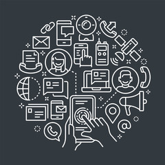 Communication Outline Illustration Concept.