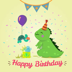 Obraz premium Happy Birthday Godzilla