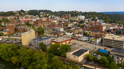 Late Afternoon Sunshine Hits Buildings and Architecture in Morgantown WV
