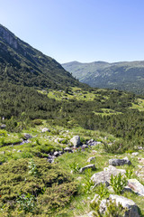 Panorama of Rila mountain around The Fish Lakes, Bulgaria