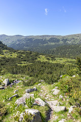 Fototapeta na wymiar Panorama of Rila mountain around The Fish Lakes, Bulgaria