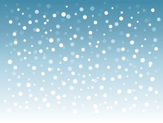 Snow fall from blue sky background.