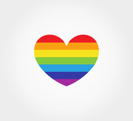 Rainbow heart icon.
