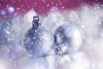 Fototapeta na wymiar Christmas globe and decorations