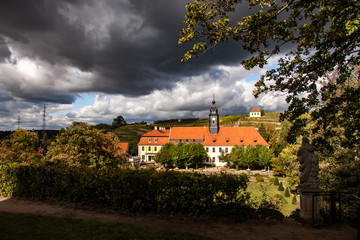 Castle with castle church Diesbar-Seußlitz in Saxony