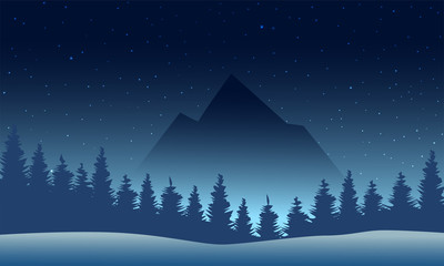 Night sky blue dark background. Star on sky in mountain.