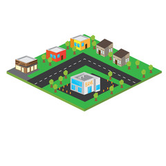 Isolated 3D megalopolis. Skyline of a 3d city - Vector