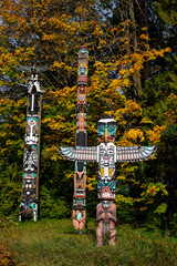 Totem poles in Stanley Park, Vancouver