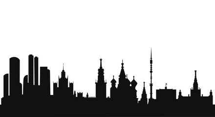 Fototapeta premium Moscow city silhouette skyline vector illustration