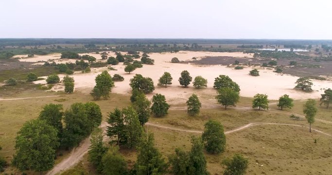 Slowly Flying over the Beautiful Nature of the Drents Friese Wold, Friesland, The Netherlands &ndash; 4K Drone Footage
