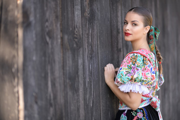 Fototapeta premium Slovak folklore. Slovak girl.