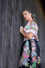 Fototapeta premium Slovak folklore. Slovak girl.