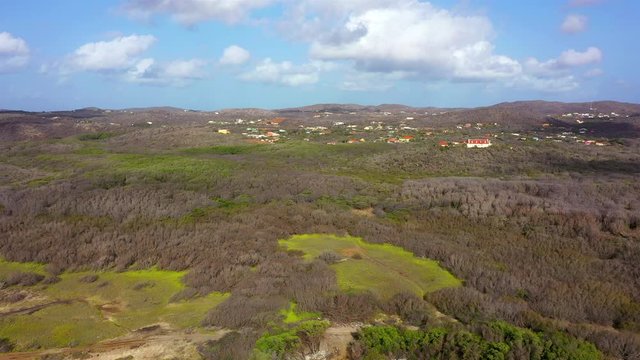 Aerial view of scenery  of Curaçao in the Caribbean Sea around Boka Ascension