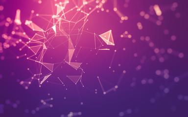 Abstract background. Molecules technology with polygonal shapes, connecting dots and lines....