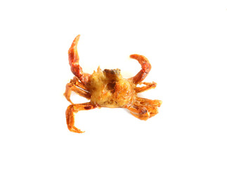 Fried crispy crab isolated on white background