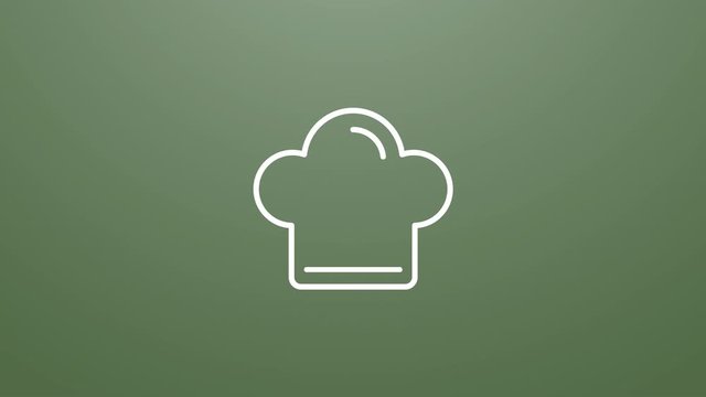 4k animation of Chef hat icon. Particles animate symbol in composition and explosion. Two background version: full color and transparent isolated alpha channel.