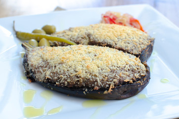 Eggplants stuffed with meat - Spanish cuisine