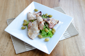 Grilled squid in squid tubes - Spanish cuisine