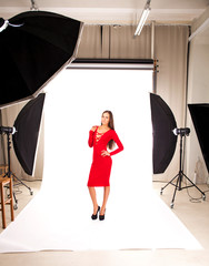 Portrait young beautiful brunette woman