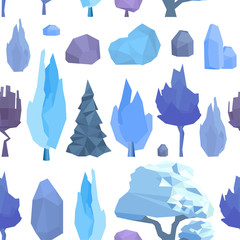Winter tree and stones pattern