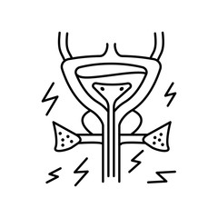 Bladder urethra icon. Simple line, outline vector of urology icons for ui and ux, website or mobile application