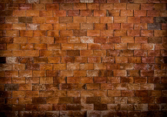 Old red brown brick wall texture background.