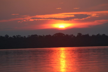 sunset over lake