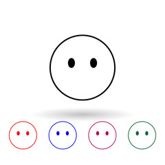 Mouth to lock multi color icon. Simple thin line, outline vector of emoji icons for ui and ux, website or mobile application