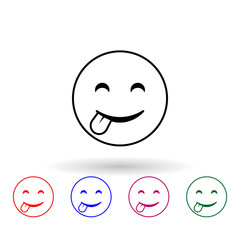 Playful smile multi color icon. Simple thin line, outline vector of emoji icons for ui and ux, website or mobile application