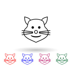 Cat with a smile multi color icon. Simple thin line, outline vector of emoji icons for ui and ux, website or mobile application