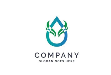 Water drop logo design template vector