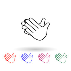 Clap hands multi color icon. Simple thin line, outline vector of emoji icons for ui and ux, website or mobile application