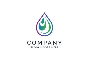 Water drop logo design template vector