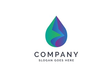 Water drop logo design template vector