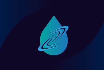 Water drop logo design template vector