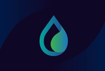 Water drop logo design template vector