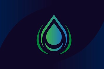 Water drop logo design template vector