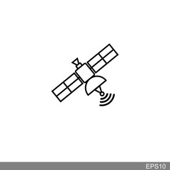 flat satellite, broadcast, radar, receiver, icon, illustration symbol sign, logo template.vector Illustration