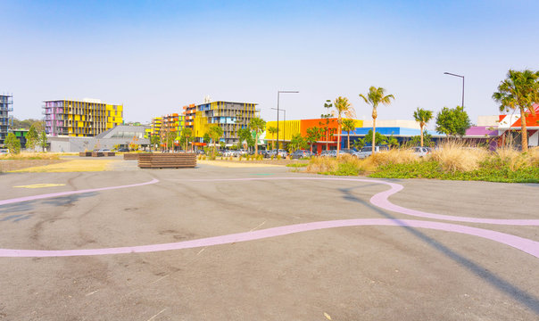 Striking Multi-colored Apartment And Commercial Buildings