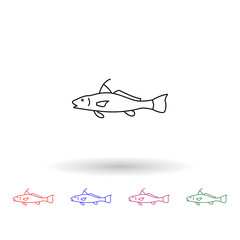 Northen kingfish multi color icon. Simple thin line, outline vector of fish icons for ui and ux, website or mobile application
