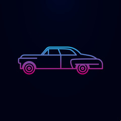 Fototapeta na wymiar Car of the sixties nolan icon. Simple thin line, outline vector of generation icons for ui and ux, website or mobile application