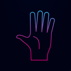 Obraz premium Hand sign greeting nolan icon. Simple thin line, outline vector of hands icons for ui and ux, website or mobile application