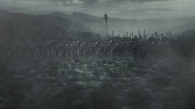 Roman Army Standing in a Battlefield