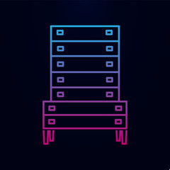 Chest of drawers nolan icon. Simple thin line, outline vector of household icons for ui and ux, website or mobile application