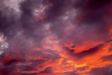 Fototapeta na wymiar dramatic sunset sky with storm clouds